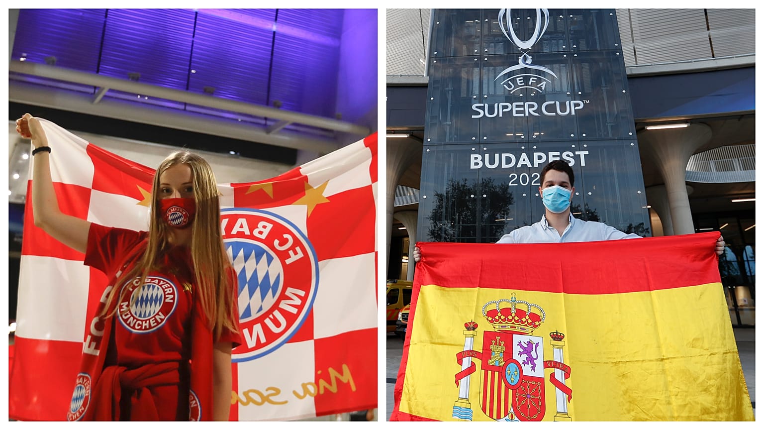 Szurkolók a Puskás Aréna előtt