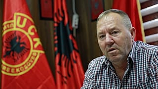 Hysni Gucati, head of the War Veterans Organization of the Kosovo Liberation Army, Sept. 24, 2020. 