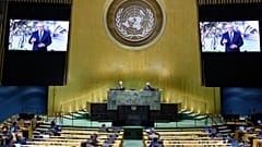 سكوت موريسون، رئيس وزراء أستراليا يتحدث في رسالة مسجلة خلال الدورة 75 للجمعية العامة للأمم المتحدة.