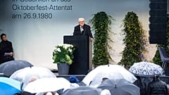 President Frank-Walter Steinmeier on the 40th anniversary of the right-wing terrorist attack on the Oktoberfest at the Theresienwiese in Munich, Germany.