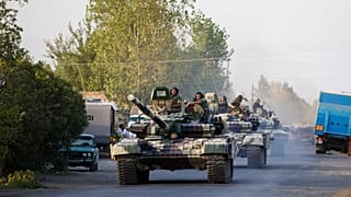 File photo: a convoy of Azerbaijan Army tanks pictured during an escalation in fighting between Azerbaijan and Armenia. August 2, 2014.