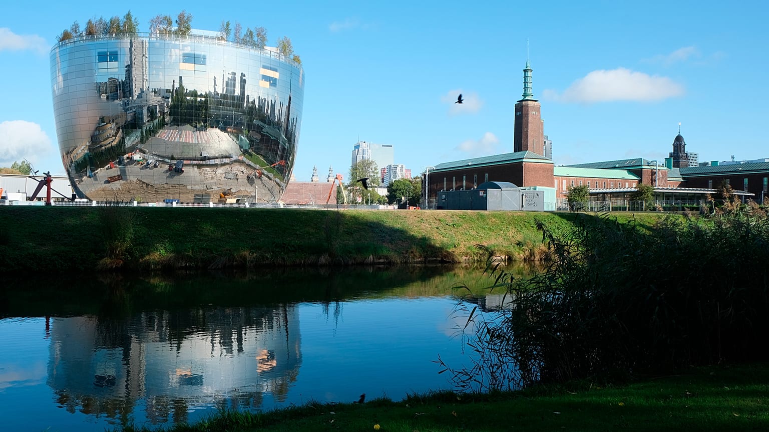 Giochi d'acqua e di specchi a Rotterdam. 