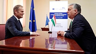 Donald Tusk és Orbán Viktor találkozója 2019-ben