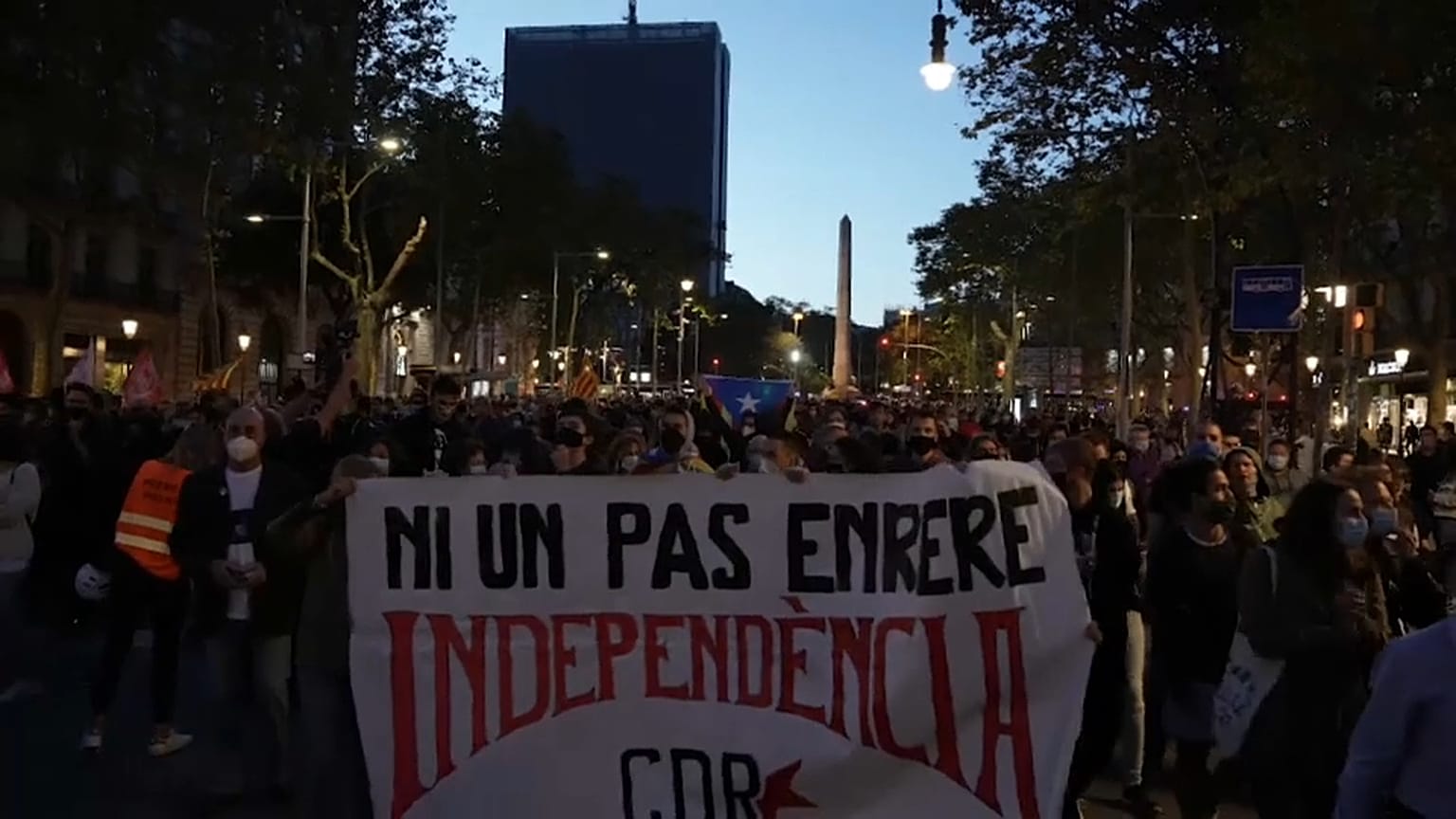 Manifestacion en Barcelona contra la inhabilitación de Quim Torra