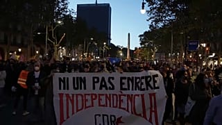 Manifestacion en Barcelona contra la inhabilitación de Quim Torra