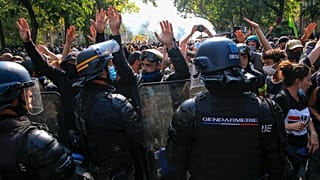 Paris'te bir protesto gösterisi 