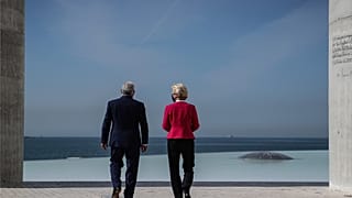 António Costa e Ursula Von der Leyen na Fundação Champalimaud, em Lisboa
