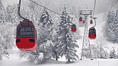 Empty cable cars