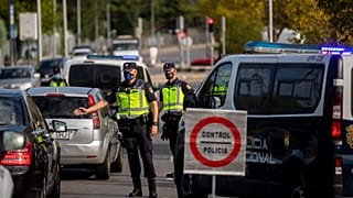 Control de policía en Orcasitas, Madrid