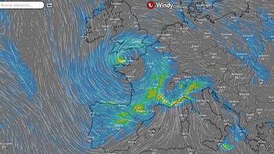 Previsión de viento y lluvia para el viernes por la mañana