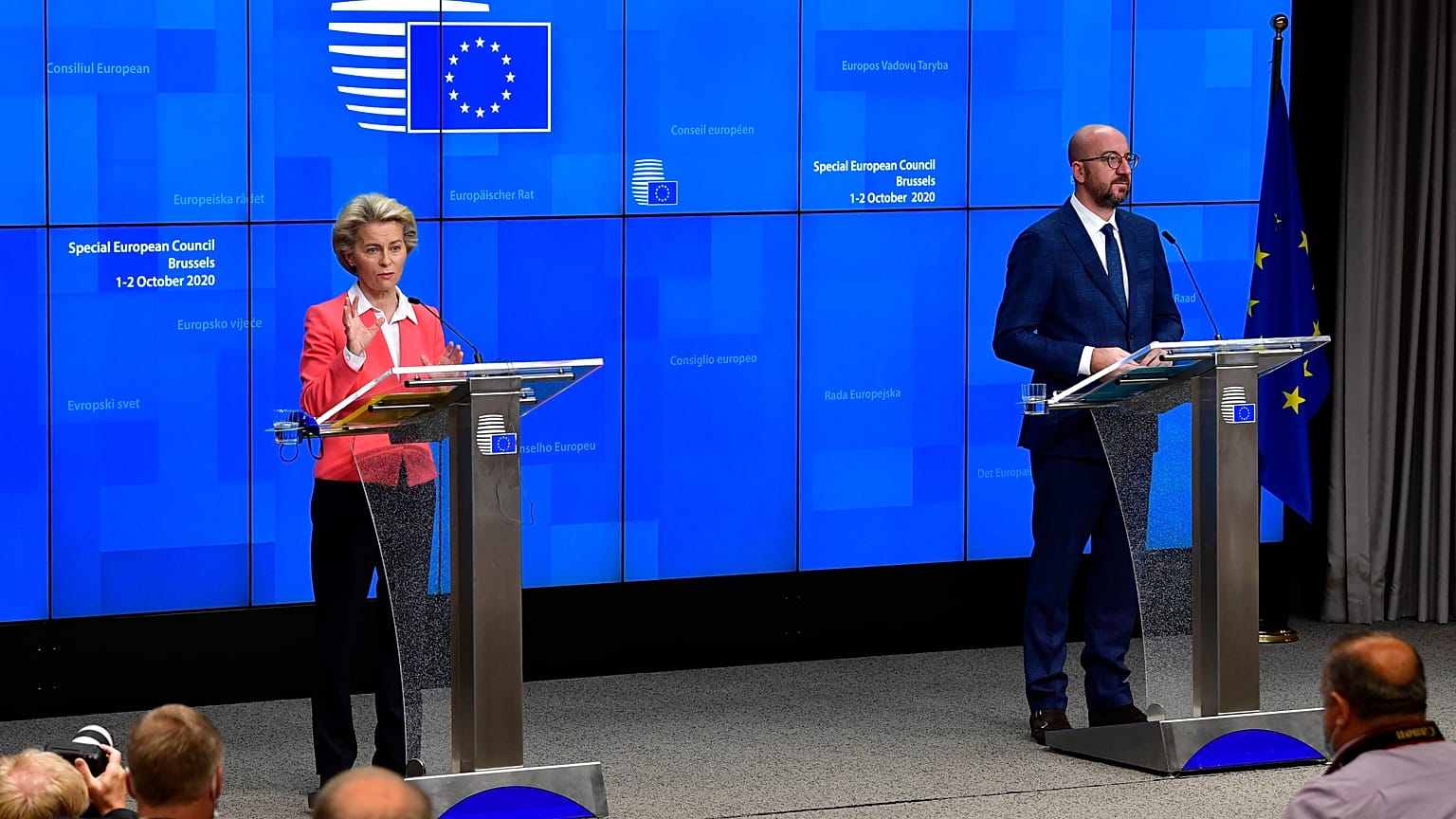Ursula Von der Leyen et Charles Michel à Bruxelles