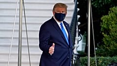 Le président américain Donald Trump juste avant de quitter la Maison Blanche pour l'hôpital, à Washington, le 2 octobre 2020