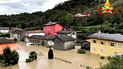 Uma das zonas afetadas pela tempestade "Alex" na região do Piemonte, Itália