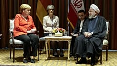 دیدار آنگلا مرکل، صدراعظم آلمان و حسن روحانی، رئیس جمهوری ایران در حاشیه نشست مجمع عمومی سازمان ملل، سال ۲۰۱۹