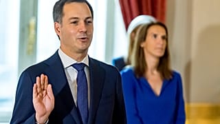 Le Premier ministre belge Alexander de Croo devant le Roi de Belgique le 1er octobre 2020