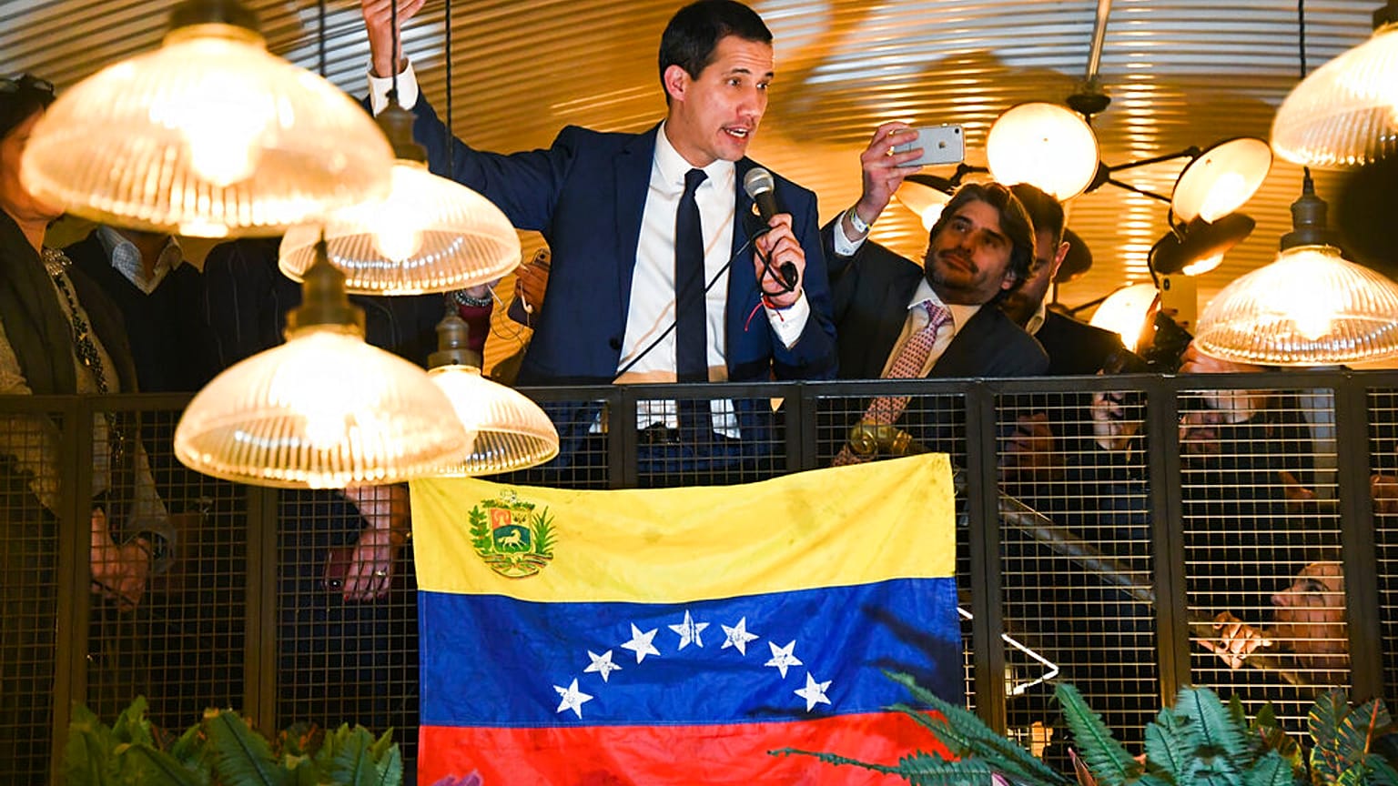 Juan Guaidó da un discurso en Londres el pasado mes de enero
