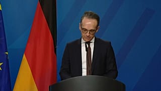 Deutschlands Außenminister Heiko Maas nach einem Treffen mit EU-Chefunterhändler Michel Barnier in Berlin