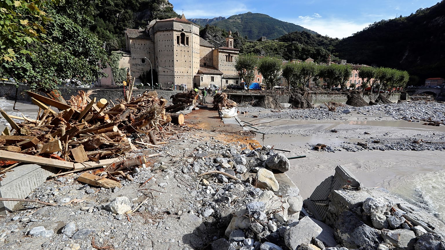 Breil-sur-Roya, dévasté par les crues de vendredi