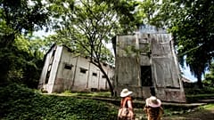 Tourists visit the former prison at Isla San Lucas in Costa Rica