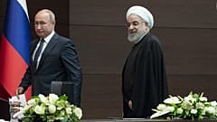 حسن روحانی، رئیس جمهوری ایران و ولادیمیر پوتین، رئیس جمهوری روسیه، آنکارا، ترکیه، ۲۰۱۹
