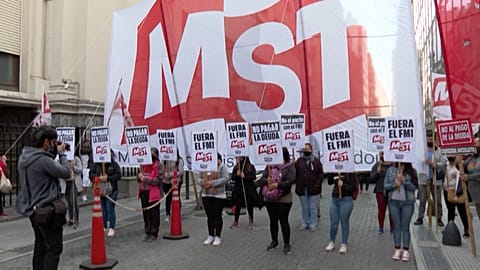 Manifestación contra el FMI y el pago de la deuda en Argentina