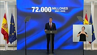 Pedro Sánchez durante su comparecencia