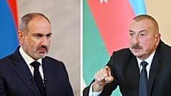 Los presidentes Pashinian y Alíev 