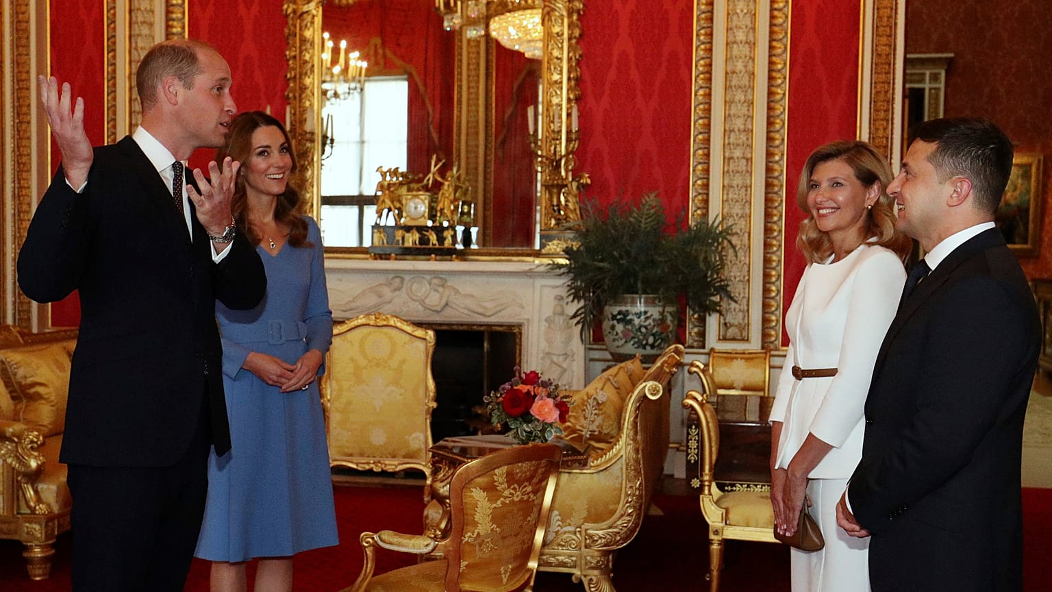 The Duke and Duchess of Cambridge greeted the Ukrainian president and his wife