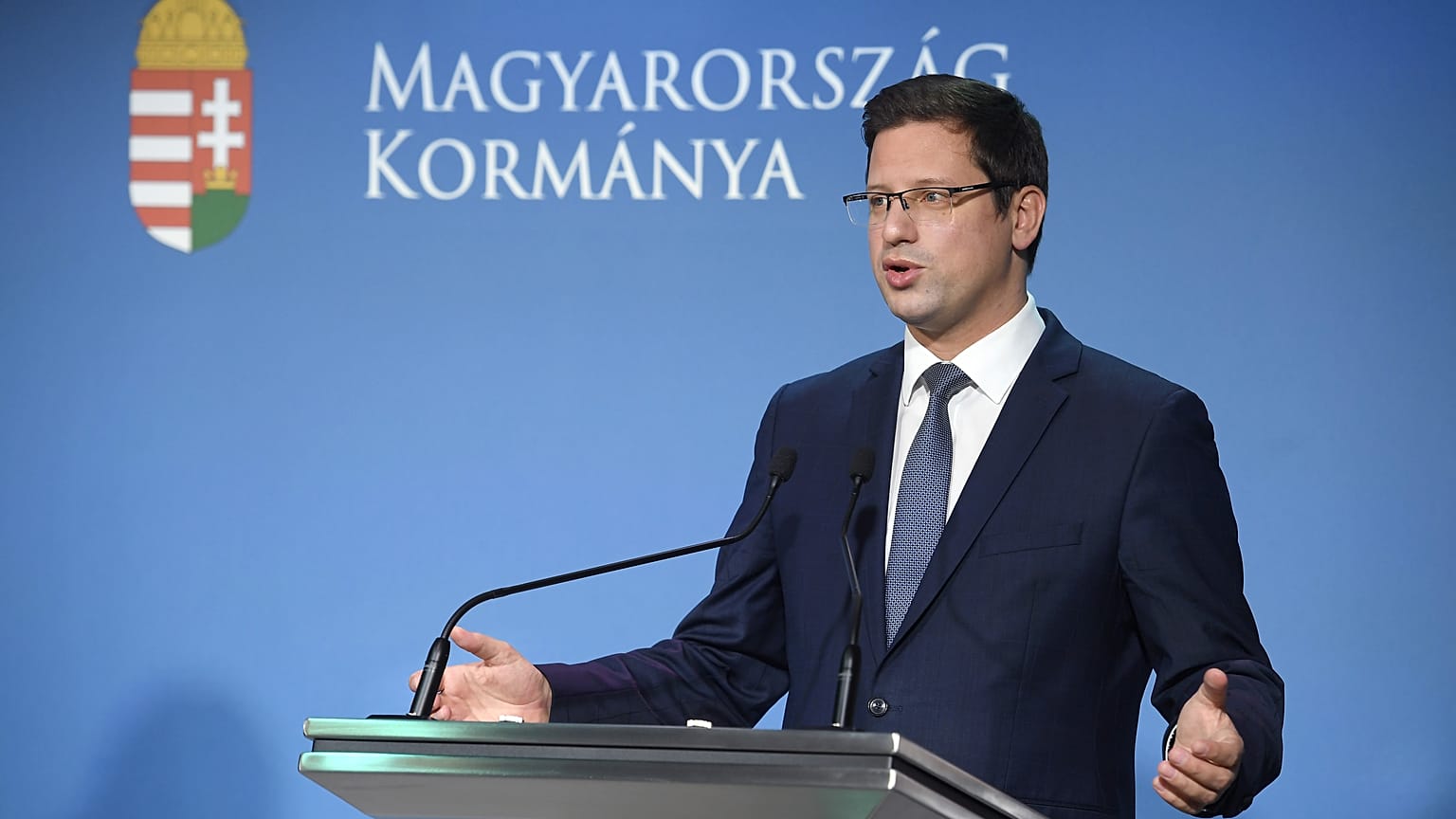 Gulyás Gergely a 2020. október 8-i kormányinfón