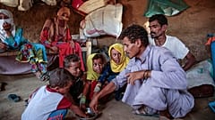 A family fighting extreme poverty is pictured in Hajjah, Yemen. Oct. 1, 2018.