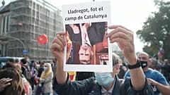 Manifestación contra la visita del rey Felipe VI a Barcelona