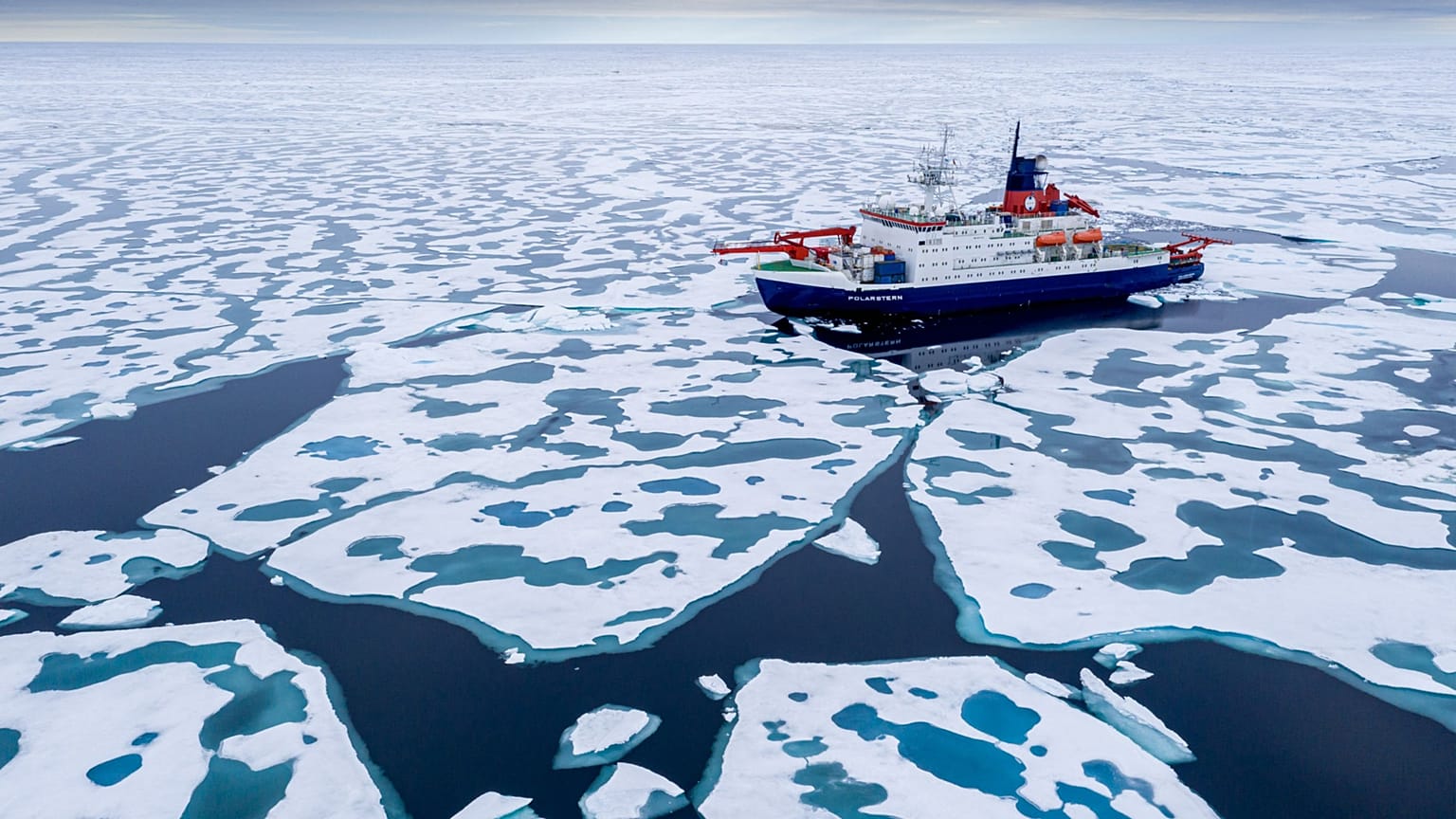 The Polar Stern vessel near the North Pole.