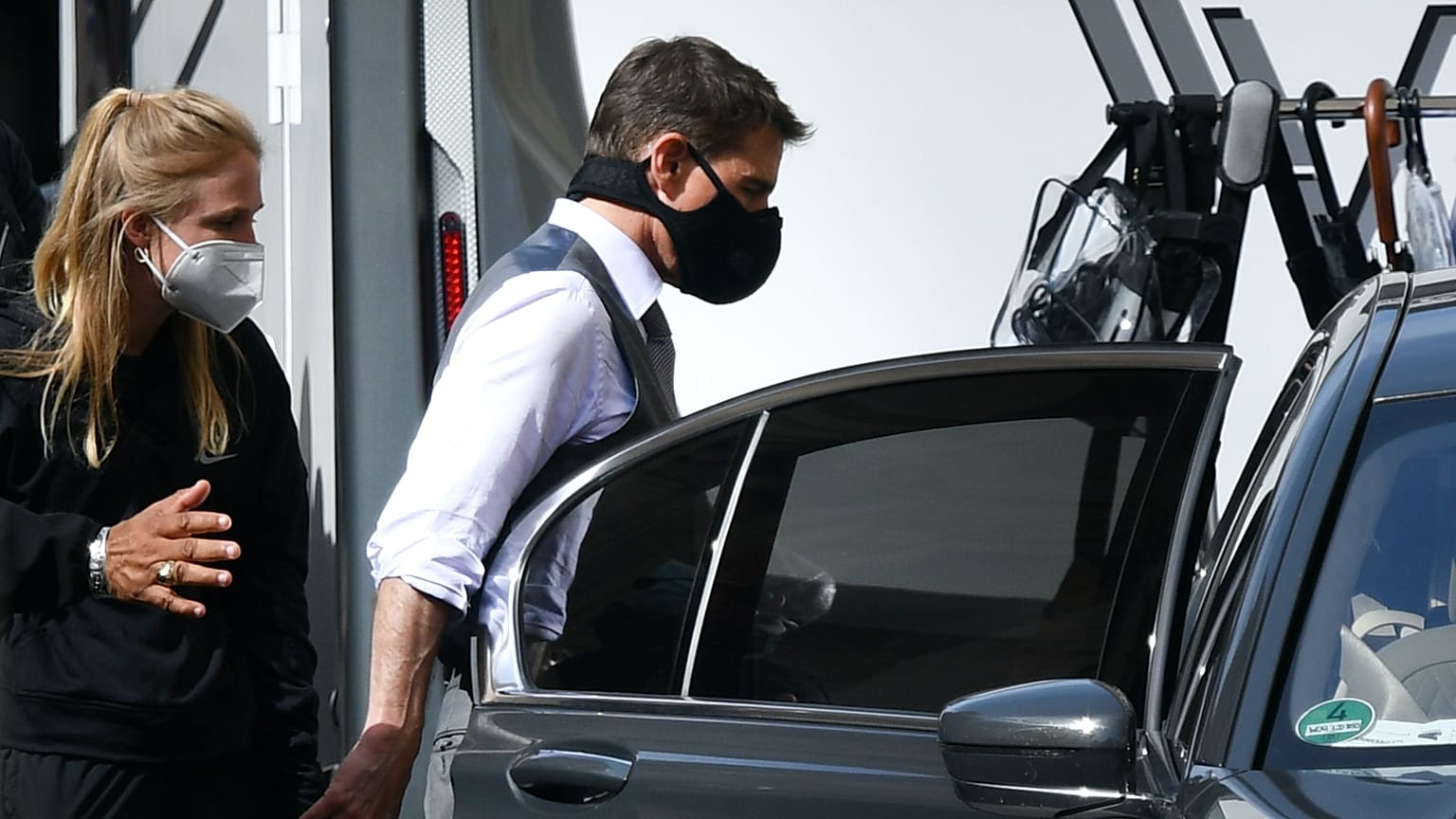 Tom Cruise a római forgatáson