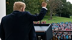 Donald Trump lors d'une allocation à la Maison Blanche, le samedi 10 octobre 2020