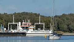 Le site où se déroule l'opération de déminage, sur le chenal de Swinoujscie - nord-ouest de la Pologne -, le 9 octobre 2020