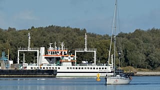 Le site où se déroule l'opération de déminage, sur le chenal de Swinoujscie - nord-ouest de la Pologne -, le 9 octobre 2020