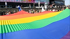Participants attend a gay pride event in the Polish capital, Warsaw, in June 2018.
