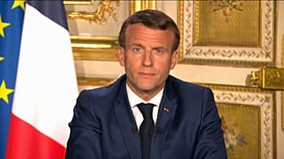 Emmanuel Macron, lors de son allocution télévisée le 13 avril 2020