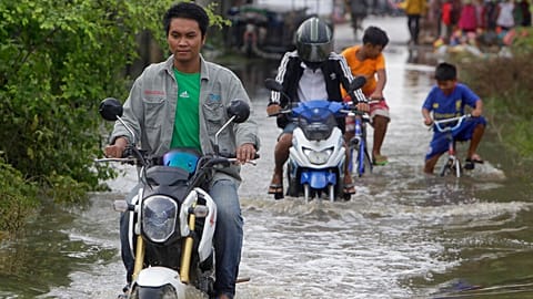 Inundaciones estos días a las afueras de Phnom Penh, en Camboya.