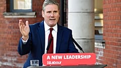 Britain's Labour leader Keir Starmer delivers his keynote speech, during the party's online conference from the Danum Gallery, Library and Museum in Doncaster, England.
