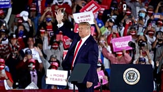 Donald Trump en su mitin del viernes en el estado de Georgia