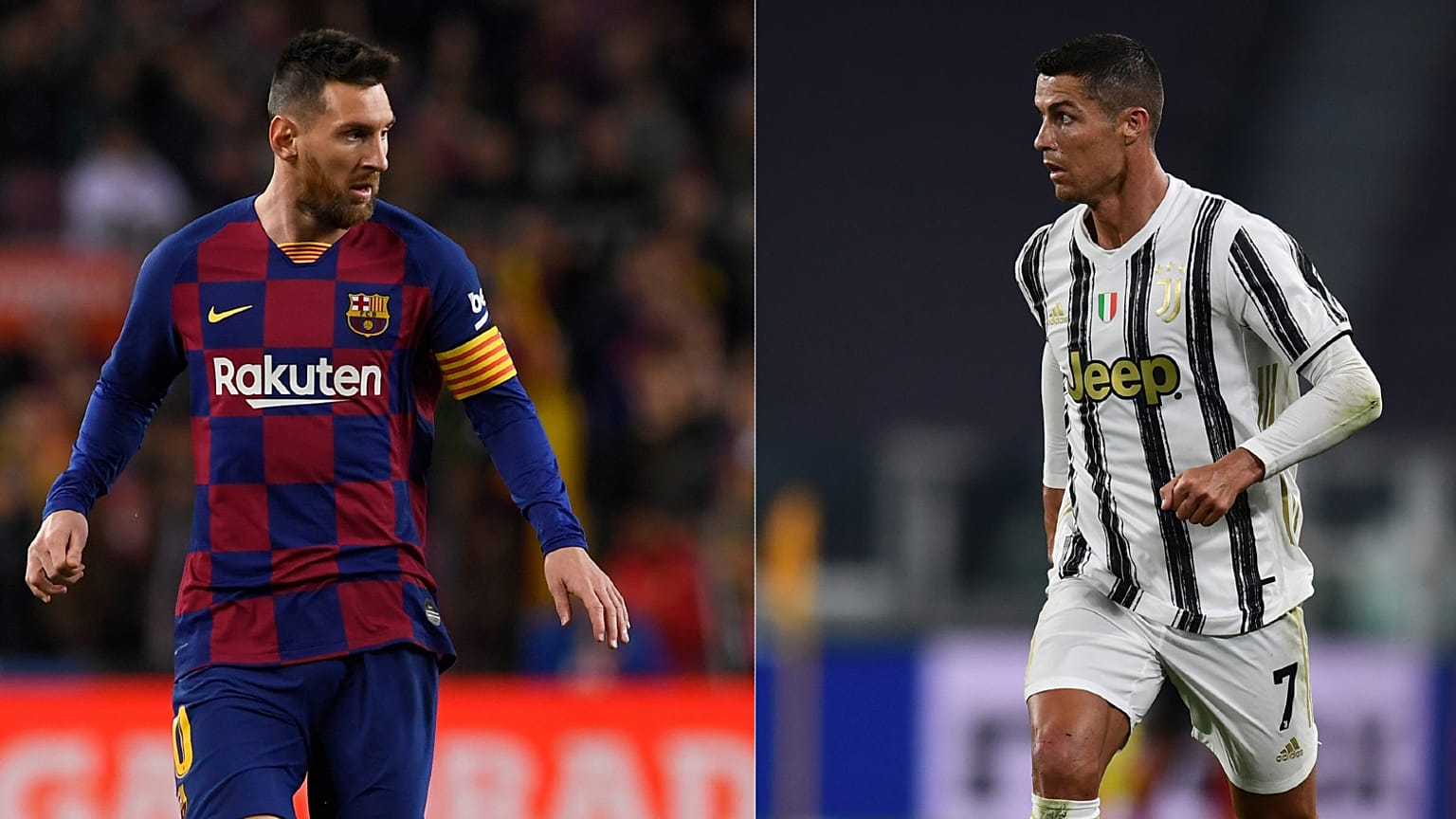 مهاجم برشلونة الأرجنتيني ليونيل ميسي ومهاجم يوفنتوس البرتغالي كريستيانو رونالدو.