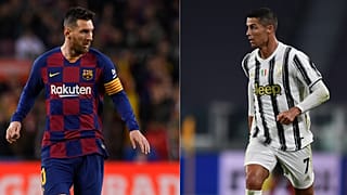 مهاجم برشلونة الأرجنتيني ليونيل ميسي ومهاجم يوفنتوس البرتغالي كريستيانو رونالدو.