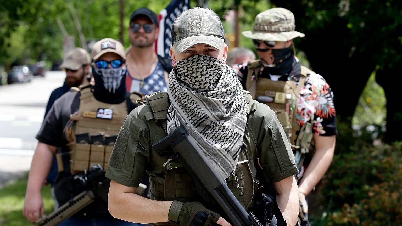 Manifestants pro-armes à Raleigh en Caroline du Nord, le 1er mai 2020.
