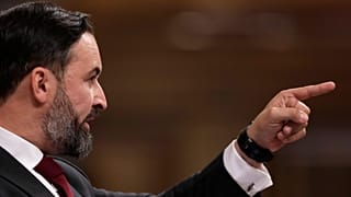 Santiago Abascal durante su intervención ante el Congreso