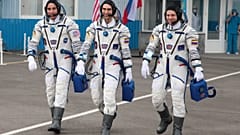 (From left) Chris Cassidy, Anatoly Ivanishin and Ivan Vagner ahead of their mission