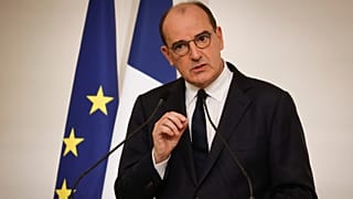 Le Premier ministre français, Jean Castex, lors d'une conférence de presse consacrée à la seconde vague de l'épidémie de Covid-19, à Paris le 22 octobre 2020