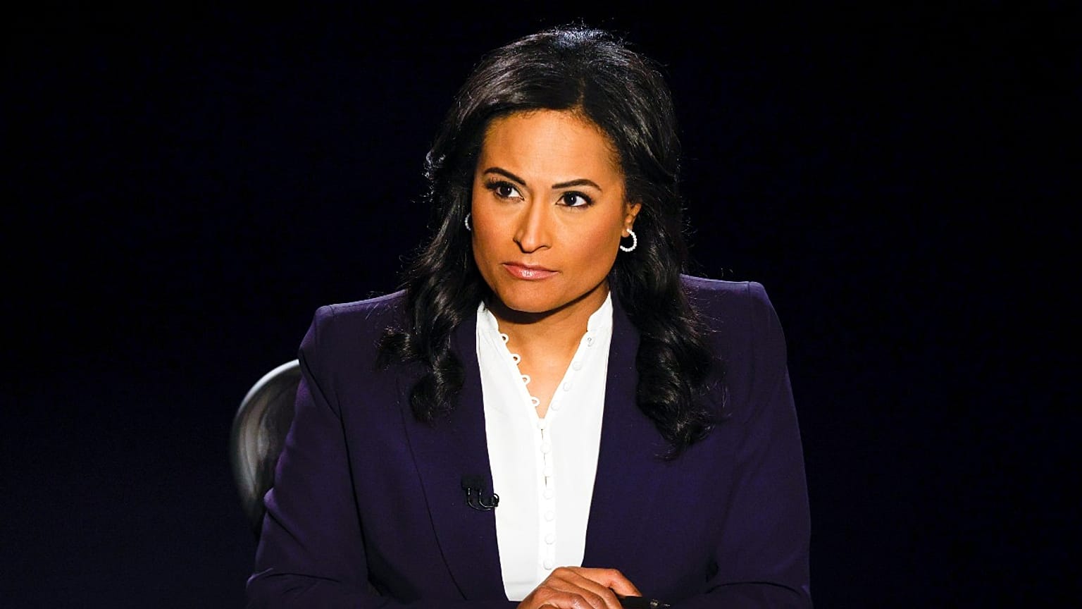  مذيعة أخبار NBC  كريستين ويلكر تدير المناظرة الرئاسية الأخيرة، جامعة بلمونت في ناشفيل، تينيسي، 22 أكتوبر 2020
