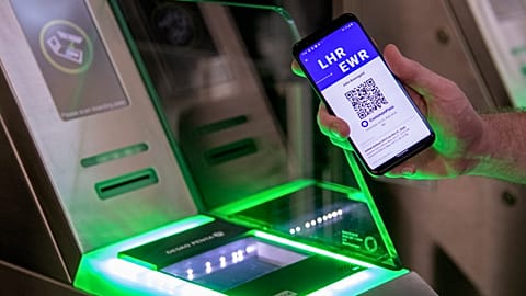 The app creates a QR code for officials to scan