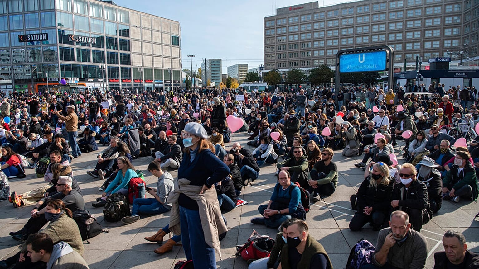 Protest am Alexanderplatz in Berlin